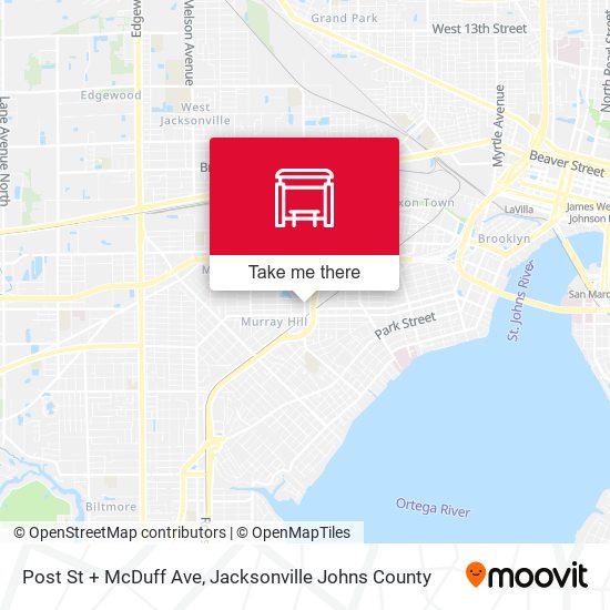 Post St + McDuff Ave map
