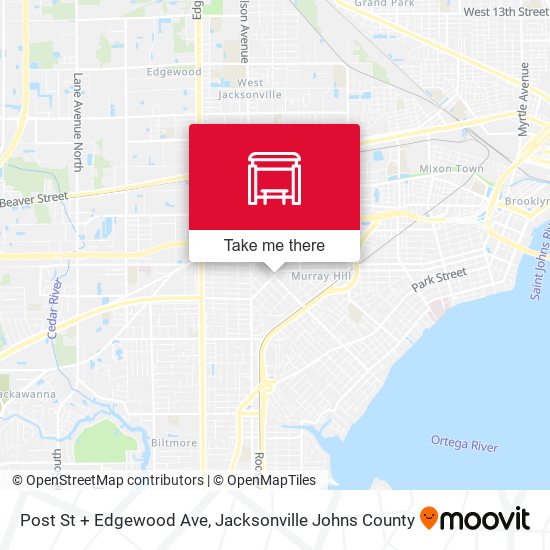 Post St + Edgewood Ave map