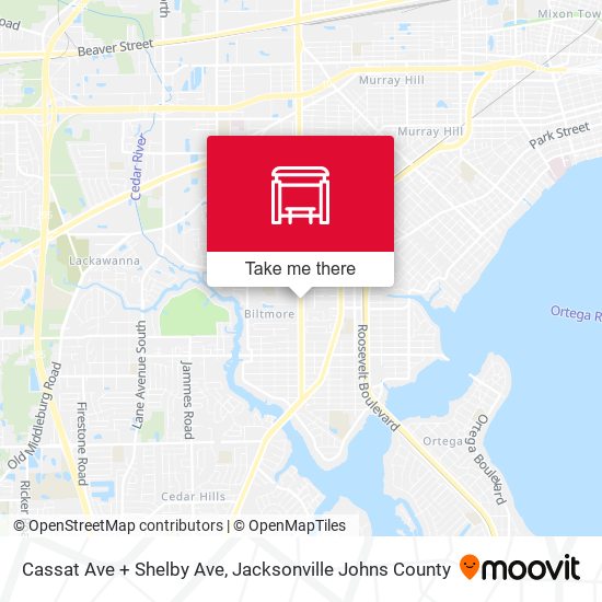 Cassat Ave + Shelby Ave map