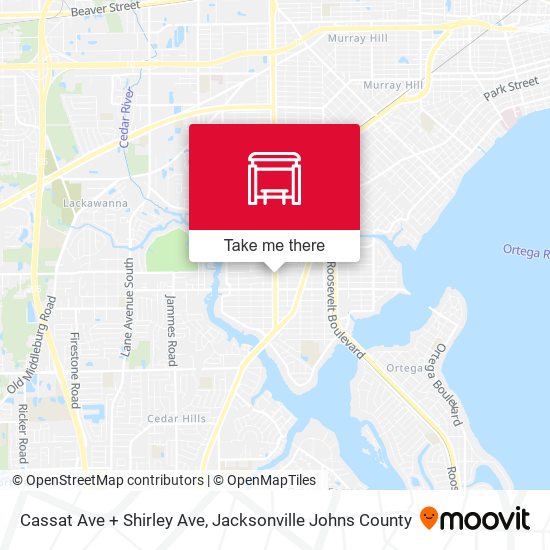 Cassat Ave + Shirley Ave map