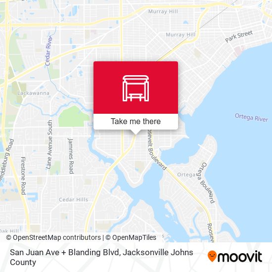 San Juan Ave + Blanding Blvd map