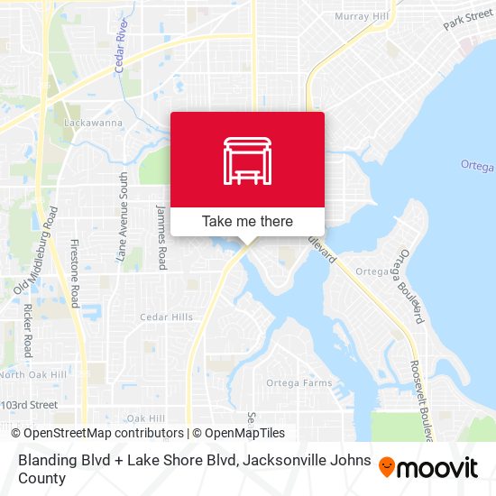 Blanding Blvd + Lake Shore Blvd map