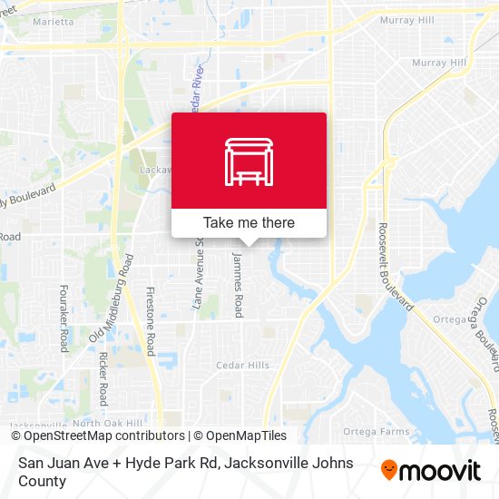 San Juan Ave + Hyde Park Rd map