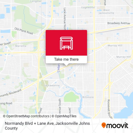 Normandy Blvd + Lane Ave map