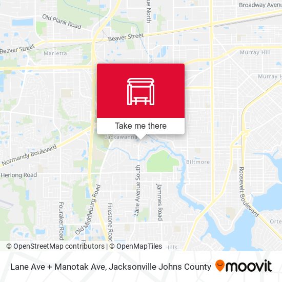 Lane Ave + Manotak Ave map