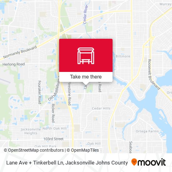 Lane Ave + Tinkerbell Ln map