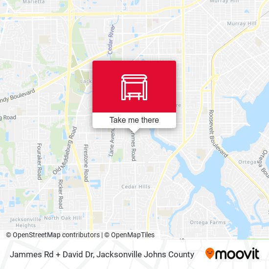 Jammes Rd + David Dr map