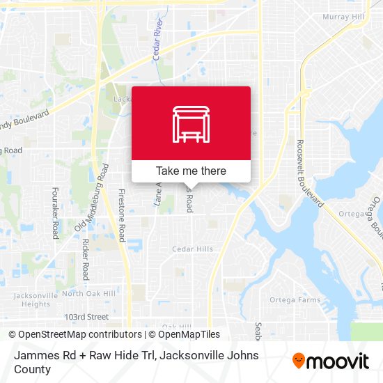 Jammes Rd + Raw Hide Trl map