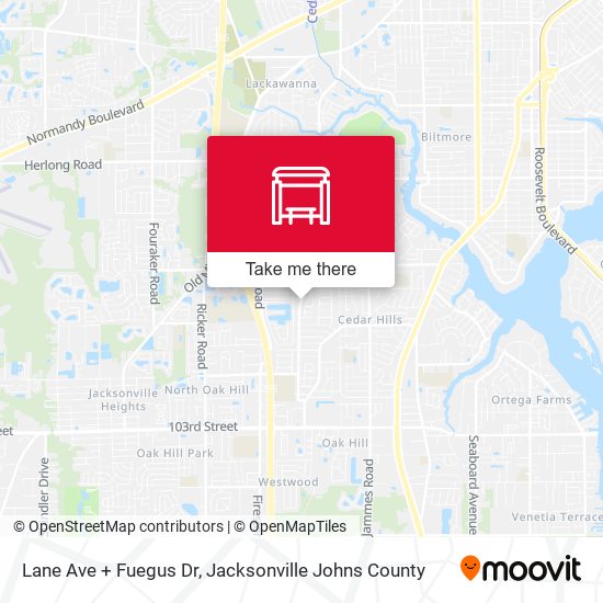 Lane Ave + Fuegus Dr map