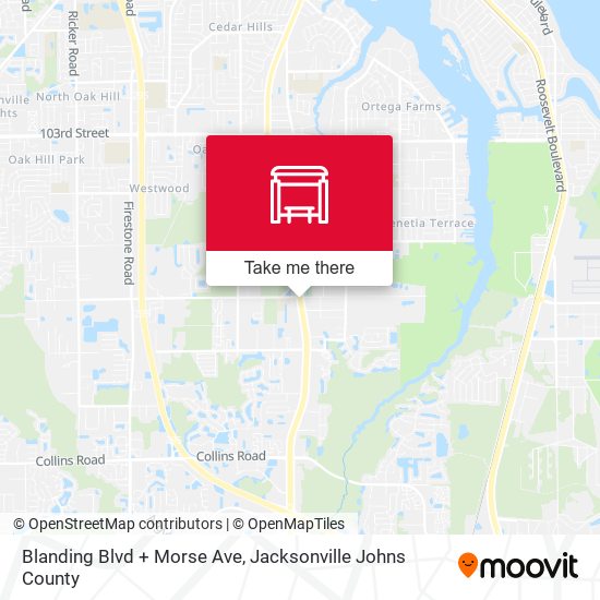 Blanding Blvd + Morse Ave map