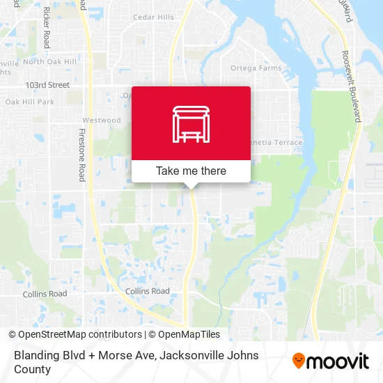 Blanding Blvd + Morse Ave map