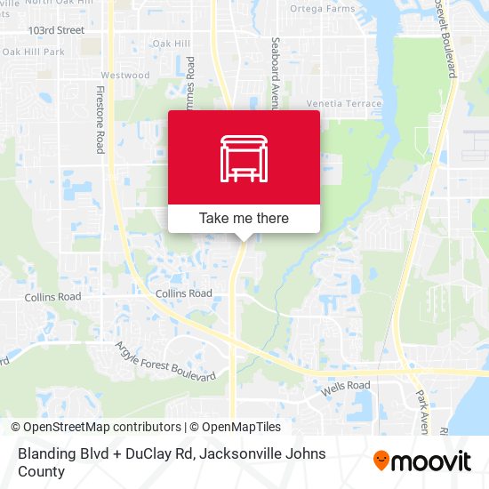 Blanding Blvd + DuClay Rd map