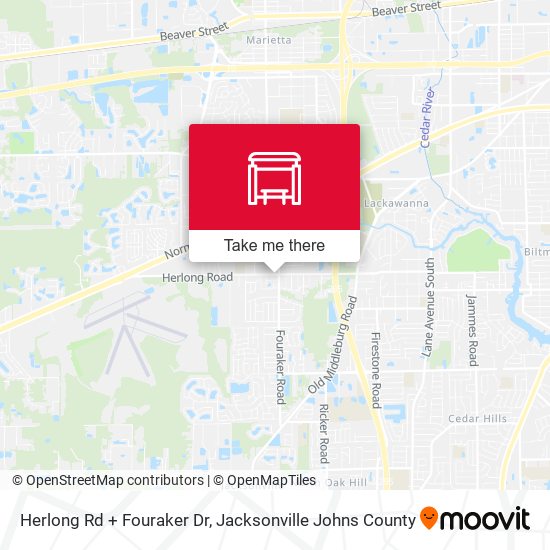 Herlong Rd + Fouraker Dr map