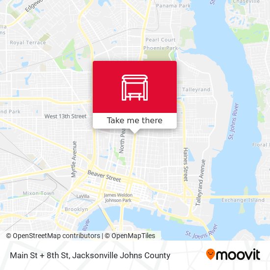 Main St + 8th St map