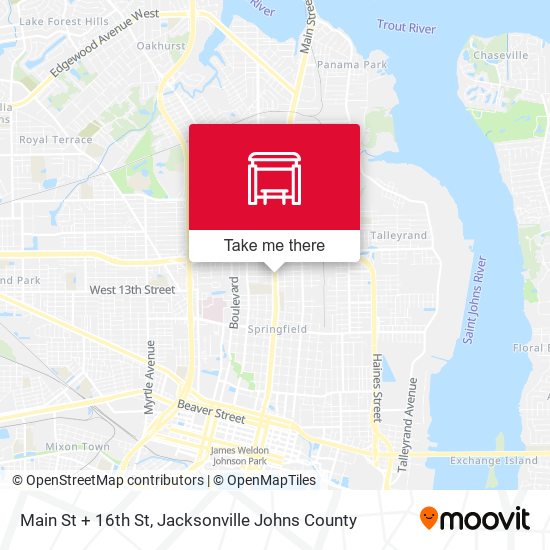 Main St + 16th St map