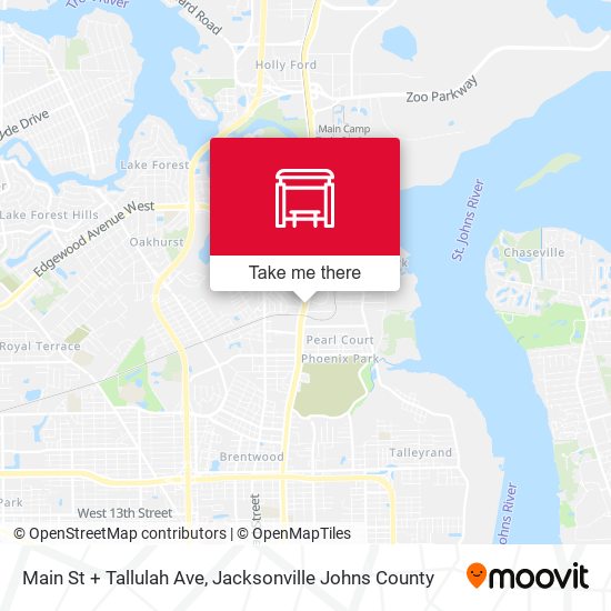 Main St + Tallulah Ave map
