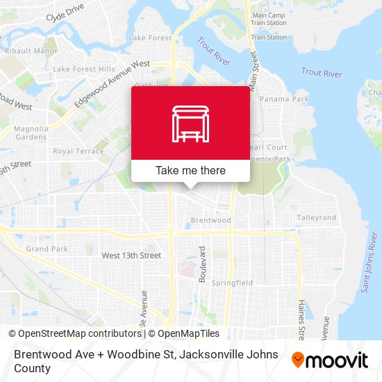 Brentwood Ave + Woodbine St map