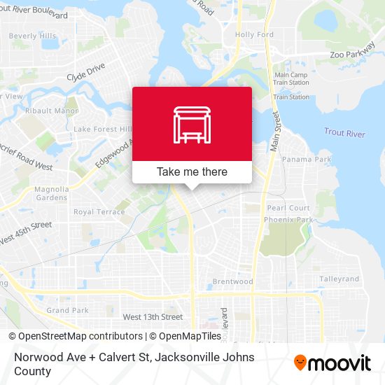 Norwood Ave + Calvert St map
