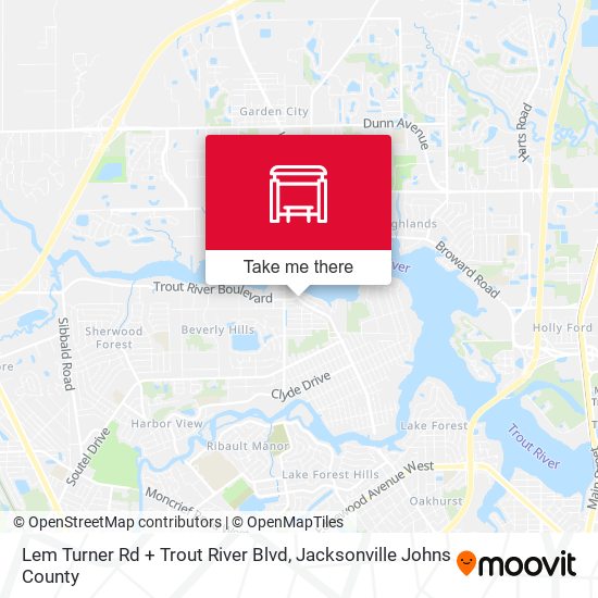 Lem Turner Rd + Trout River Blvd map