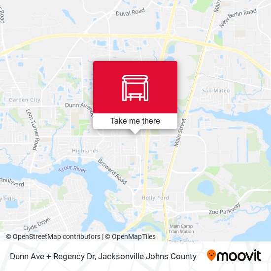 Dunn Ave + Regency Dr map