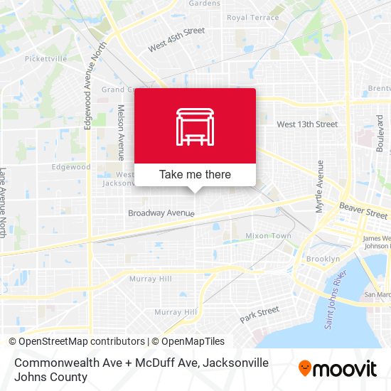 Mapa de Commonwealth Ave + McDuff Ave