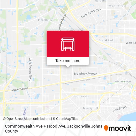 Commonwealth Ave + Hood Ave map