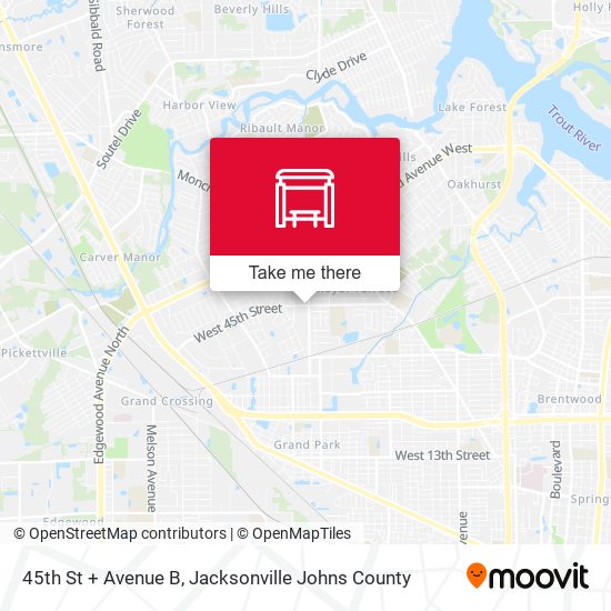 45th St + Avenue B map