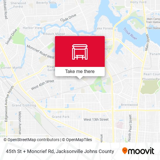 45th St + Moncrief Rd map