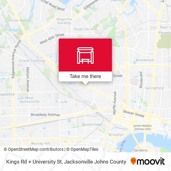 Kings Rd + University St map