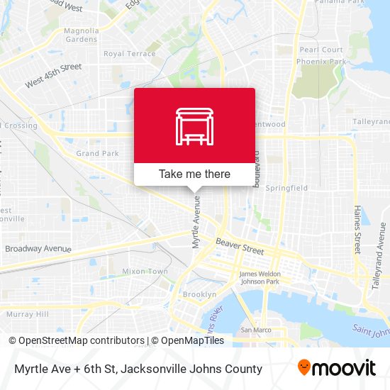 Mapa de Myrtle Ave + 6th St