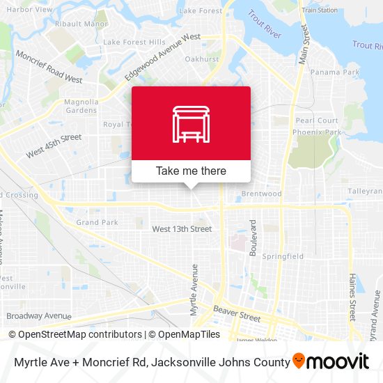 Myrtle Ave + Moncrief Rd map