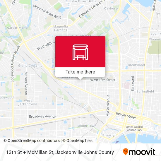 13th St + McMillan St map