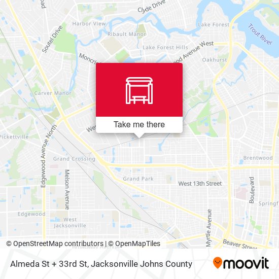 Almeda St + 33rd St map