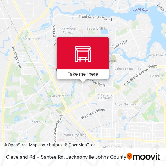 Cleveland Rd + Santee Rd map