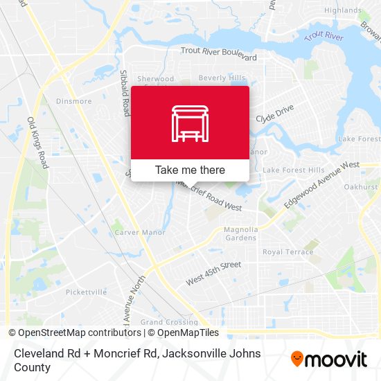 Cleveland Rd + Moncrief Rd map