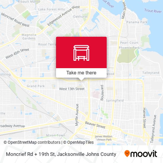 Moncrief Rd + 19th St map