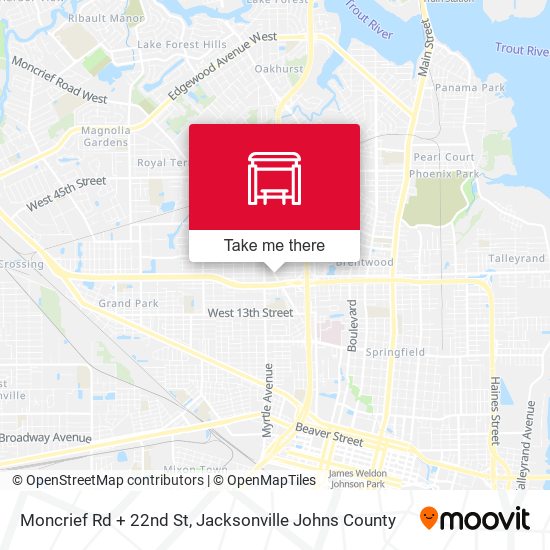 Moncrief Rd + 22nd St map