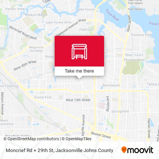 Moncrief Rd + 29th St map
