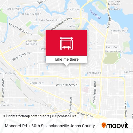 Moncrief Rd + 30th St map