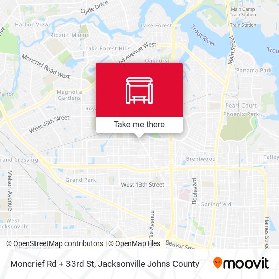 Moncrief Rd + 33rd St map