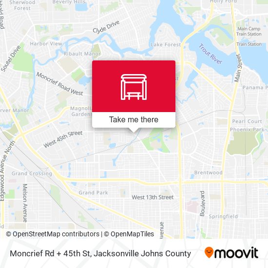 Moncrief Rd + 45th St map