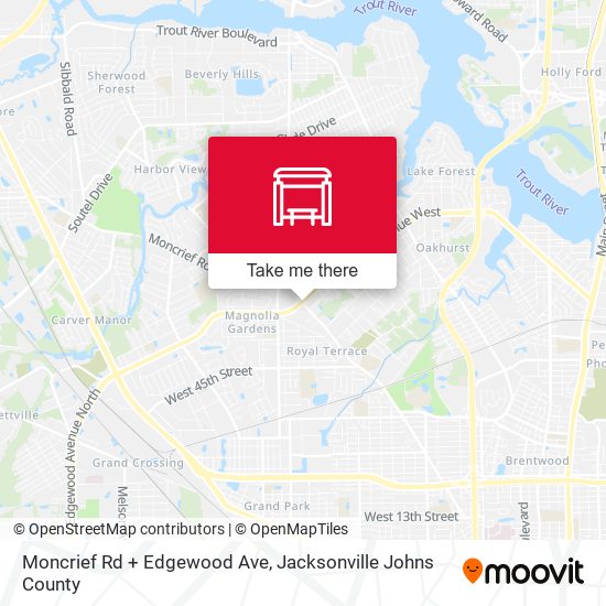 Moncrief Rd + Edgewood Ave map