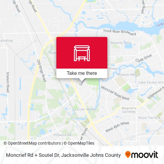 Moncrief Rd + Soutel Dr map