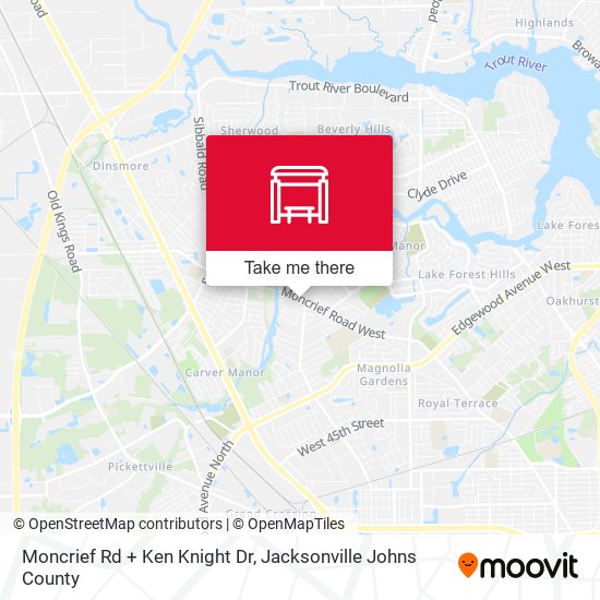 Moncrief Rd + Ken Knight Dr map