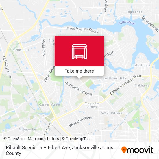 Ribault Scenic Dr + Elbert Ave map