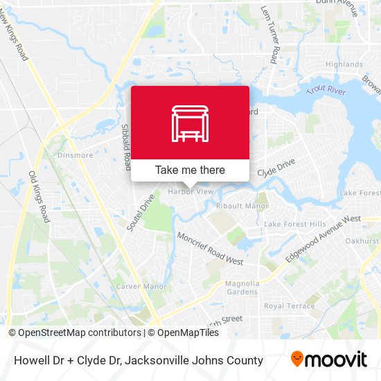 Howell Dr + Clyde Dr map