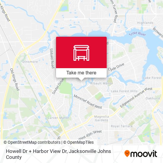 Howell Dr + Harbor View Dr map