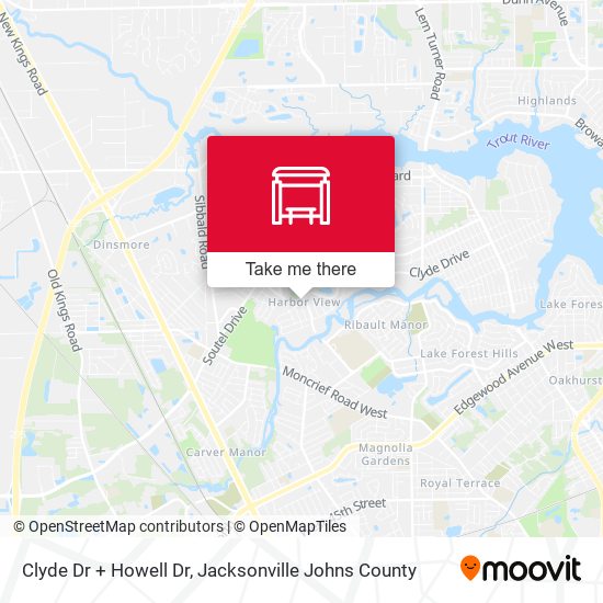 Clyde Dr + Howell Dr map