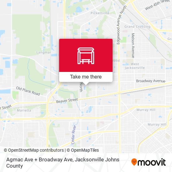 Agmac Ave + Broadway Ave map