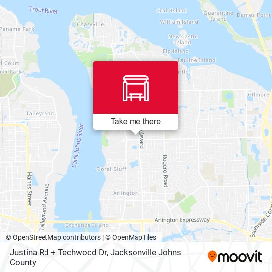 Mapa de Justina Rd + Techwood Dr